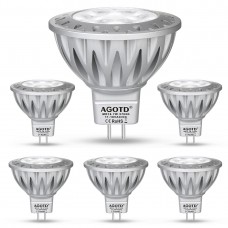 AGOTD 7 Watt GU5.3 12V LED Bulb Spot Warm white Soft white 2700K - 50W Replacement - Narrow Beam 38 Degree Angle. Pack of 6